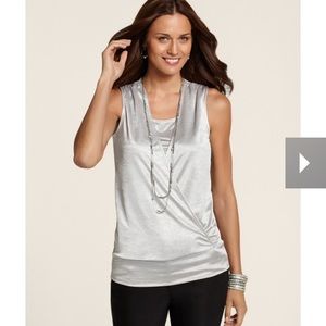 Glisten Surplice Tank Silver